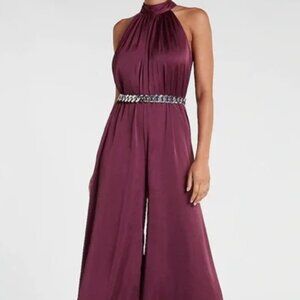 EXPRESS NWT Mock Neck PURPLE Shapeless Jumpsuit